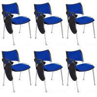 Pack 6 sedie visitatore Smart con struttura epossidica nera e rivestimento Baly (tessile) o ecopelle con braccio a pala